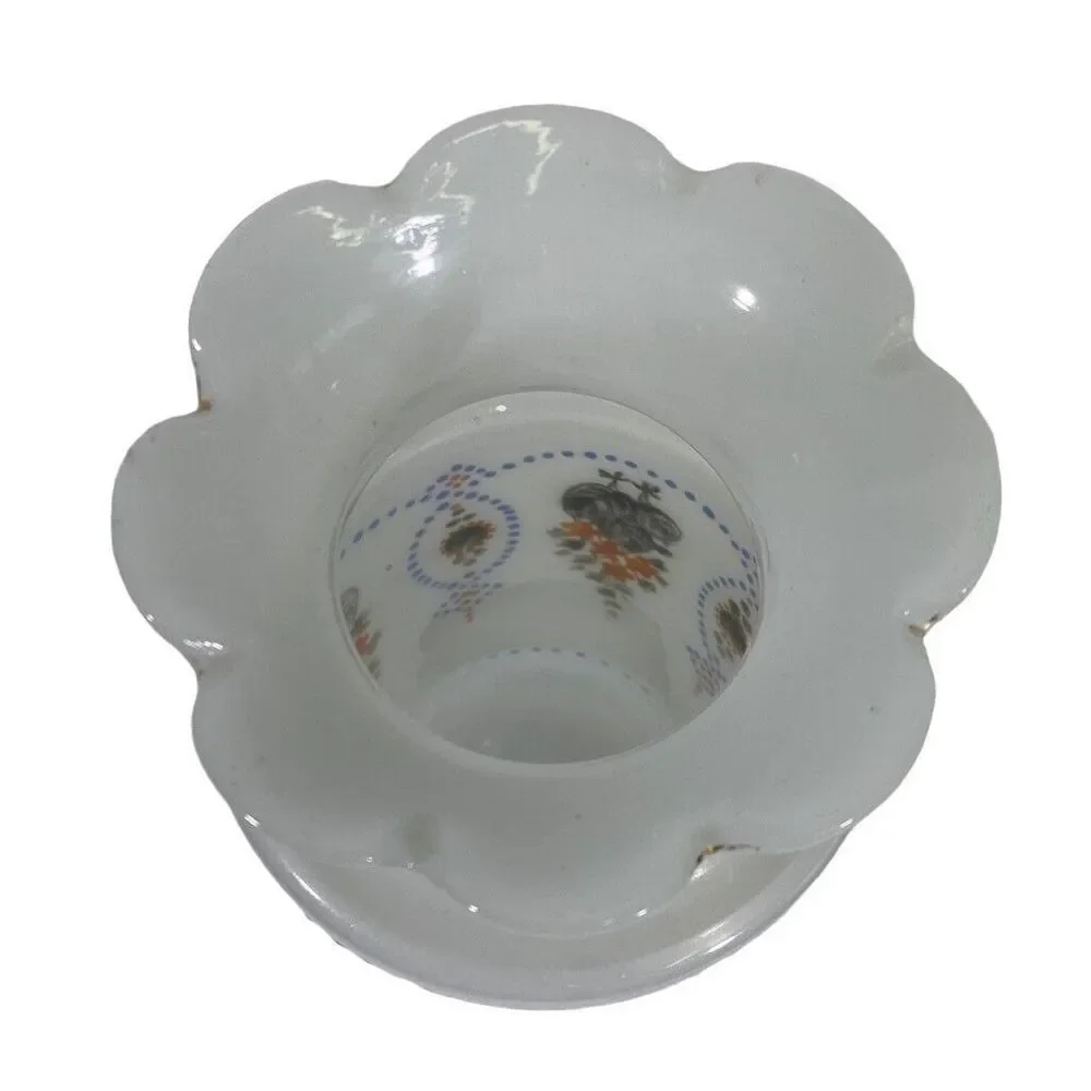 ‎VICTORIAN ANTIQUE BRISTOL GLASS BLUE FLORAL MORIAGE LG 13” VASE 1880-